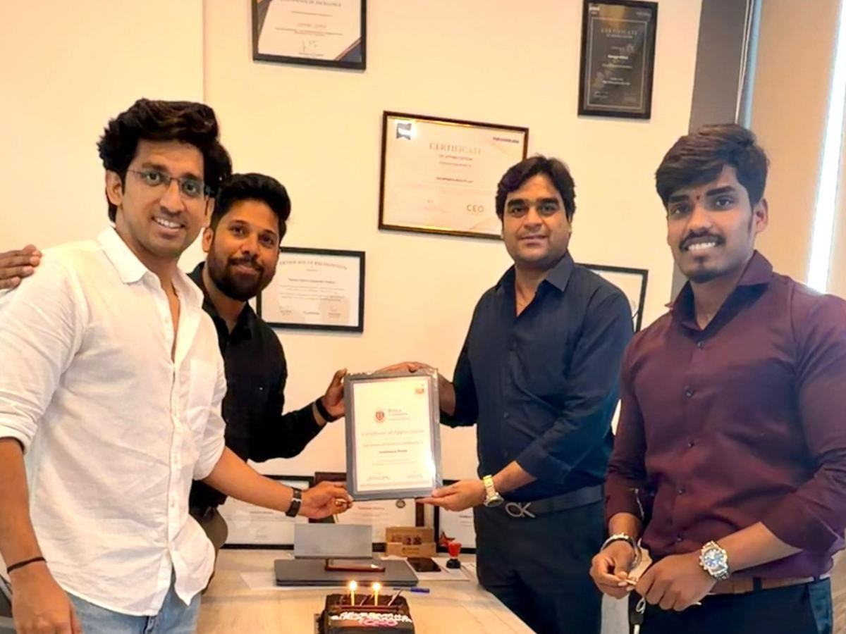 Golden Era Realty team celebrating a milestone at the Thane office